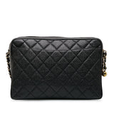 Chanel CC Chain Shoulder Bag Black Caviar Gold