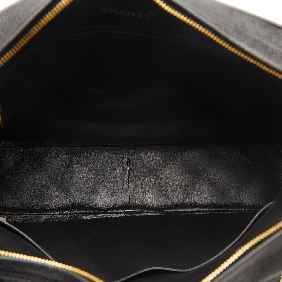 Chanel CC Chain Shoulder Bag Black Caviar Gold