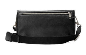 GUCCI Metallic Interlock Double G Soft Leather fanny pack Shoulder Messenger Bag Unisex / Black Classic 575837-1GZAX-1000