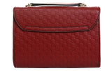 GUCCI Leather Old Flower Logo Embossing Horsebit Chain Single-Shoulder Bag Small Red 449636-BMJ1G-6420