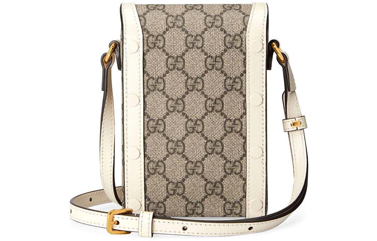 GUCCI Horsebit 1955 Logo Canvas Phone Bag Box Shoulder Messenger Bag Mini / Ebony / White Unisex 625615-92TCG-9761