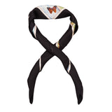 Hermes "Madison Avenue" Black Silk Twill Scarf 90cm