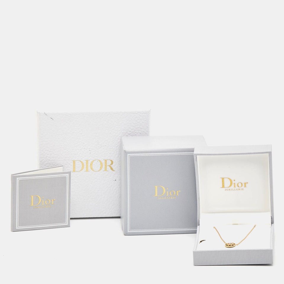 Dior Rose Des Vents Malachite Diamond 18K Yellow Gold Necklace