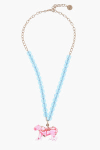 Dior Necklace With Plexiglass Beads And Colored Charm