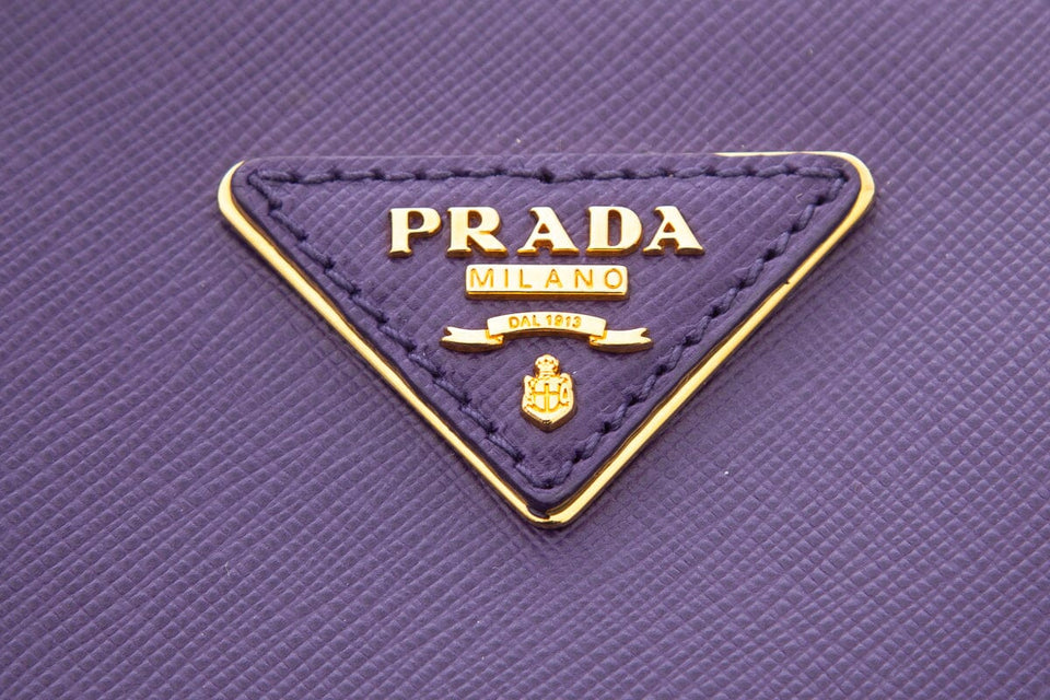 Prada Purple Saffiano Leather Galleria Double Zip Tote