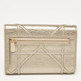 Dior Gold Leather Diorama Trifold Wallet