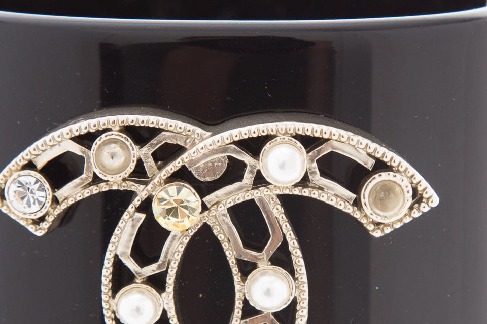 Chanel Black & Jewel Detail Cuff