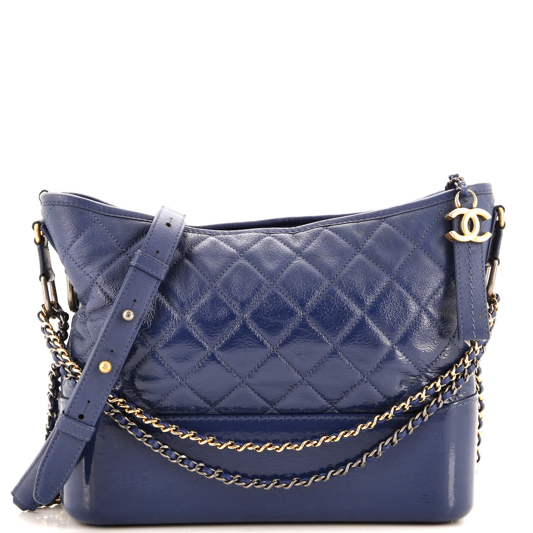 CHANEL Gabrielle Hobo Quilted Goatskin and Patent Medium