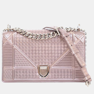 rSmall Metallic Calfskin Microcannage Diorama Flap Bag