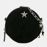 Suede Cocostellar Round Clutch on Chain
