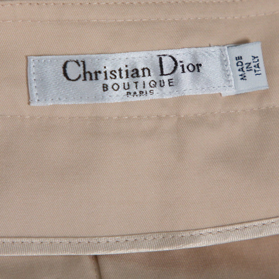 Dior Boutique Beige Cotton Cuffed Hem Pant