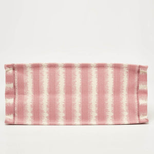 Dior Pink/white Canvas Large Stripe Book Tote
