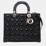 Black Large Patent Cannage Lady Dior