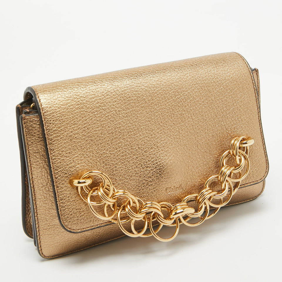 Chloe  Leather Drew Bijou Clutch