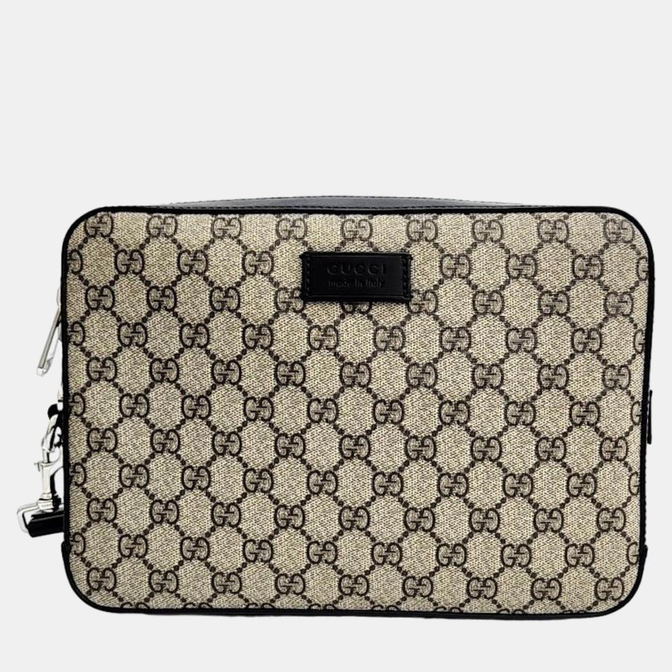 Beige Leather Clutch (450949)