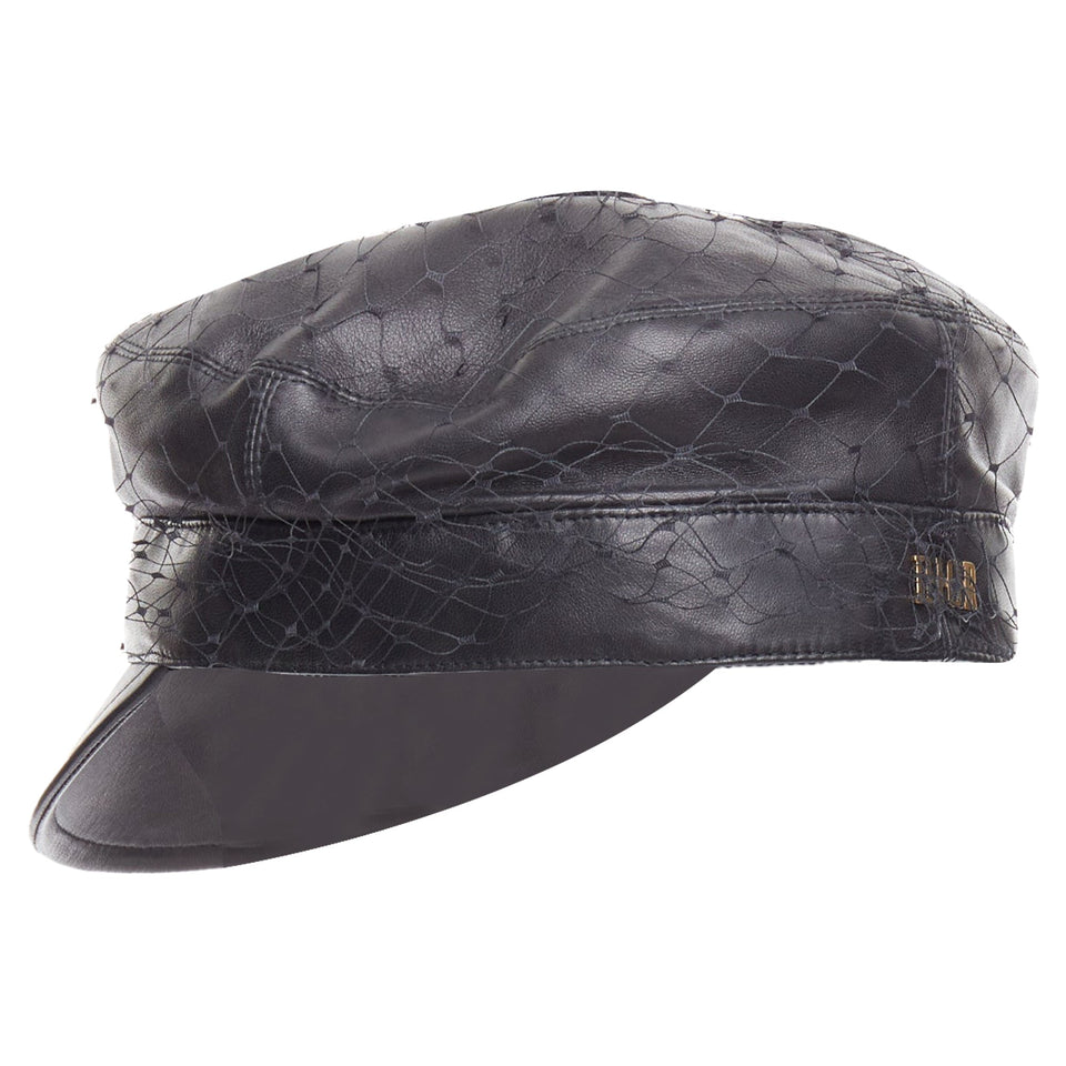 Dior Arty soft leather mesh veil CD bee lined newsboy hat
