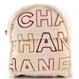 CHANEL Logo Zip Backpack Shearling