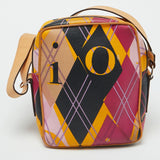 Dior Multicolor Graphic Printed Fabric And Leather Shoulder Bag