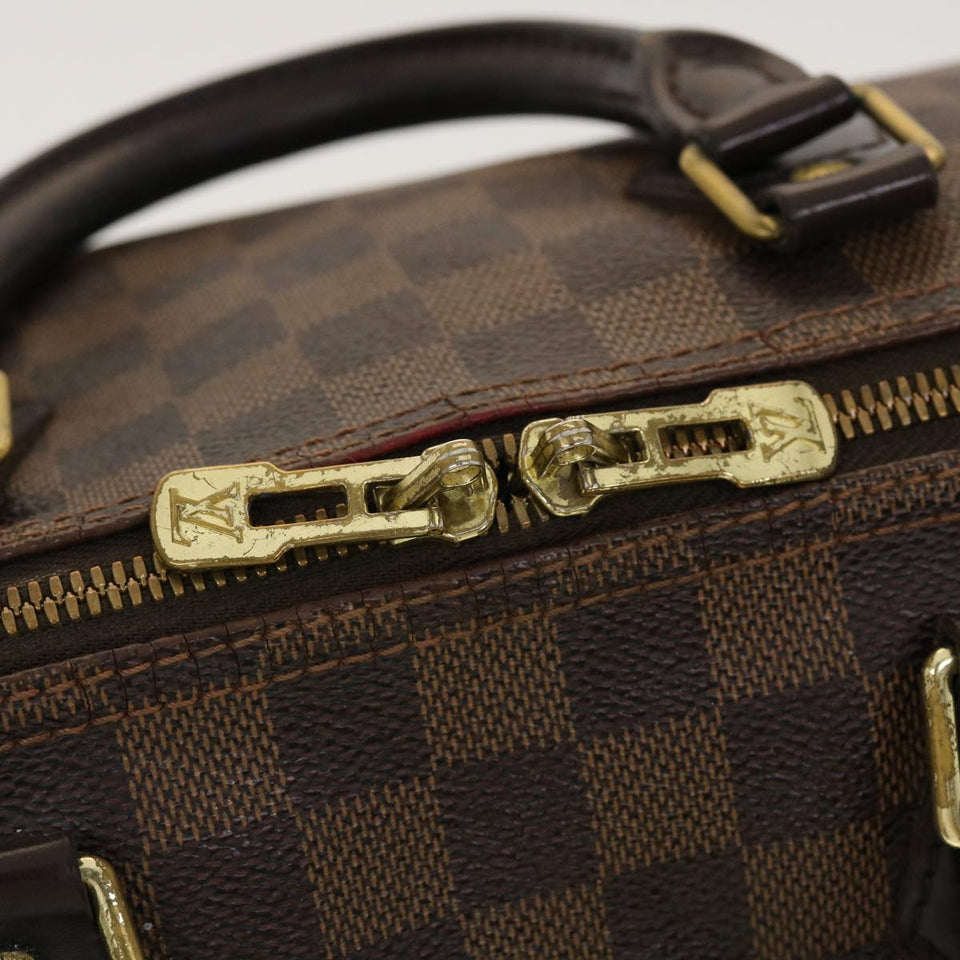 LOUIS VUITTON Damier Ebene Speedy Bandouliere 35 Hand Bag N41366 LV Auth 40583