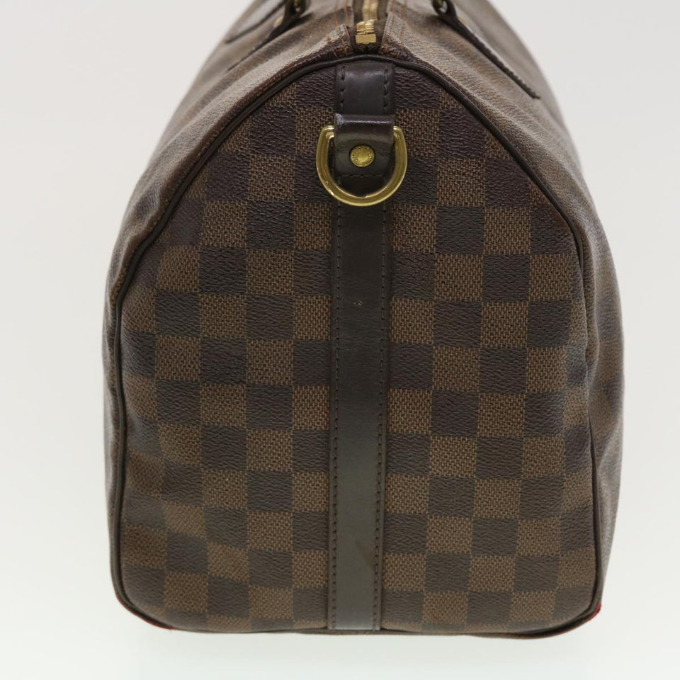 LOUIS VUITTON Damier Ebene Speedy Bandouliere 35 Hand Bag N41366 LV Auth 40583