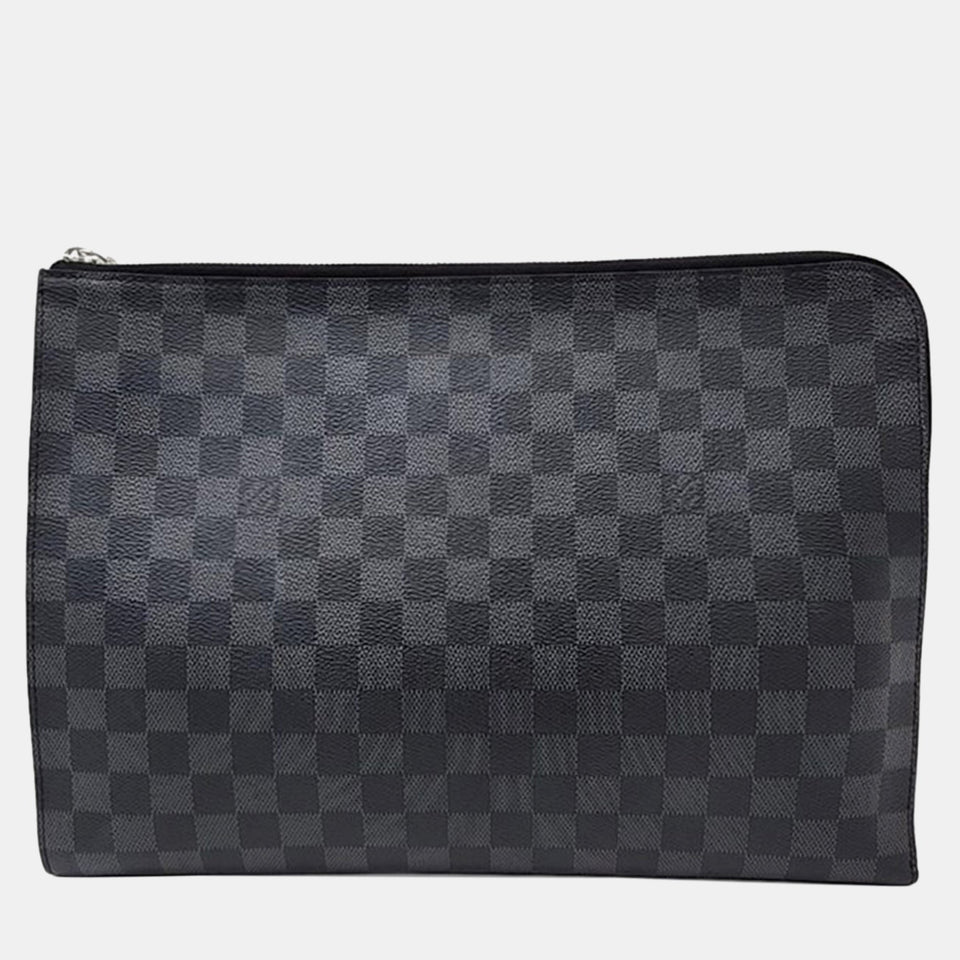 Graphite Canvas Pochette Jour Clutch Bag