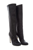 Chanel Black Leather High Boots SZ 36