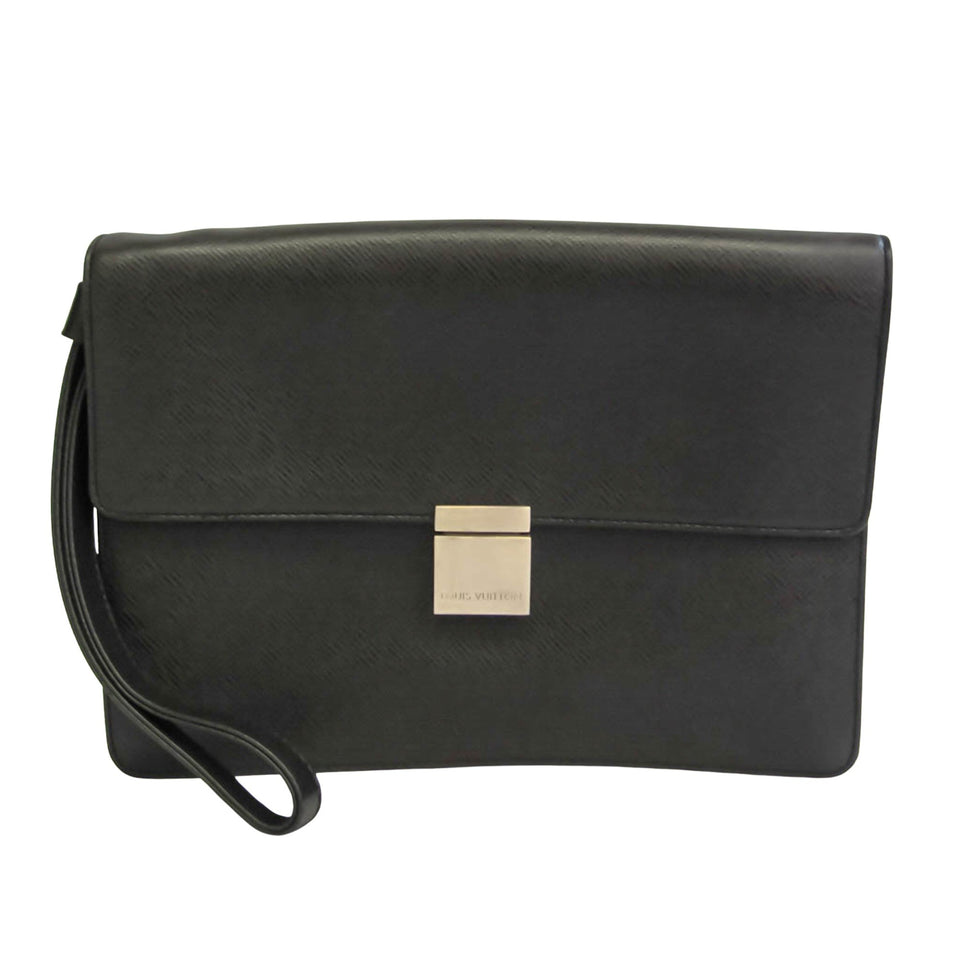 Louis Vuitton Selenga Leather Clutch Bag