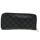 LOUIS VUITTON Damier Graphite Zippy Wallet Vertical N63095 LV Auth 41067