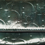 Dior Green Oblique Embossed Patent Leather Continental Flap Wallet