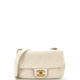 CHANEL Crystal Pearls Chain Flap Bag Quilted Calfskin Small