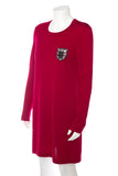 Chanel Scarlet Knit Long Sleeve Dress SZ 38