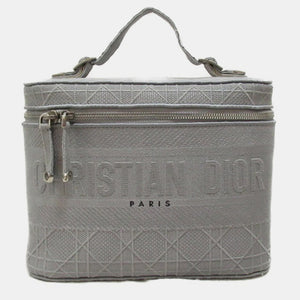 Grey Cannage Embroidery Canvas DiorTravel Vanity Case Bag