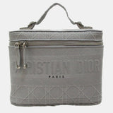 Grey Cannage Embroidery Canvas DiorTravel Vanity Case Bag