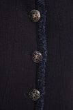 Chanel Black Tweed Button Up Jacket  SZ 44