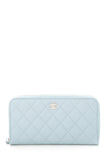 Chanel 2022 Blue Caviar Quilted Wallet