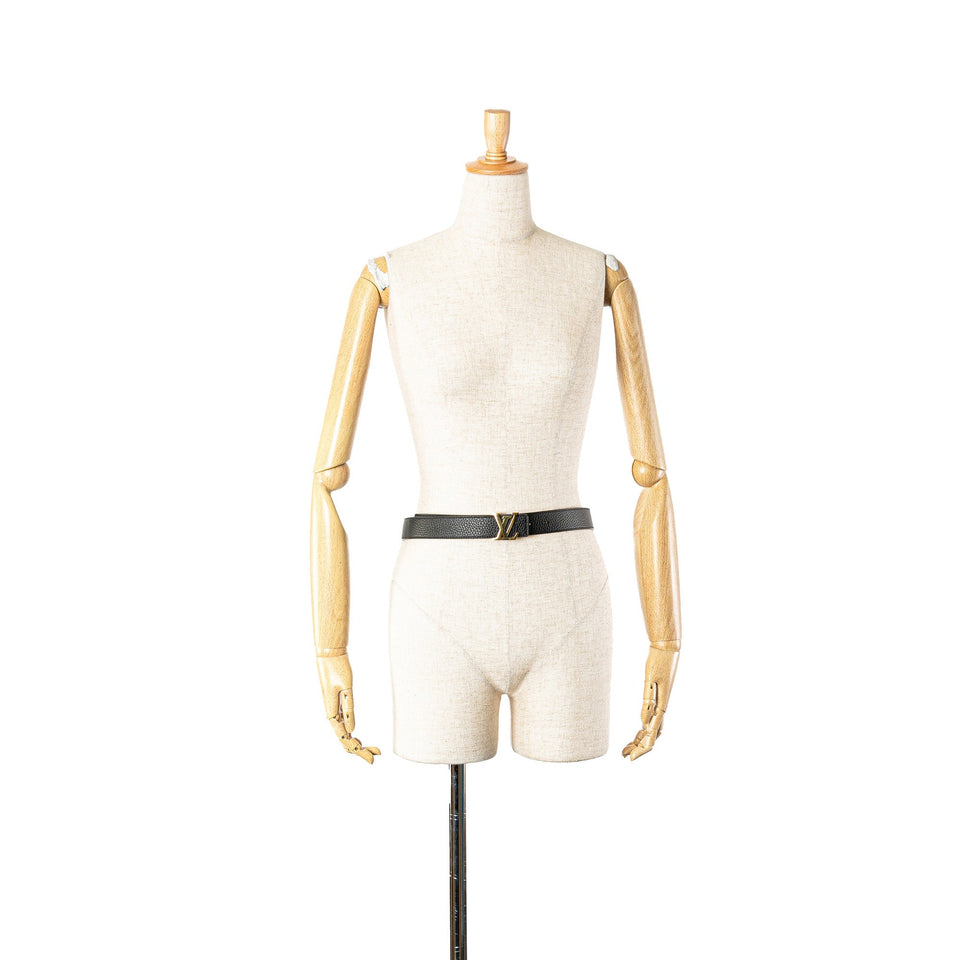 Black Louis Vuitton Leather Initiales Belt