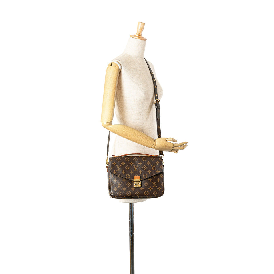 Brown Louis Vuitton Monogram Pochette Metis Satchel