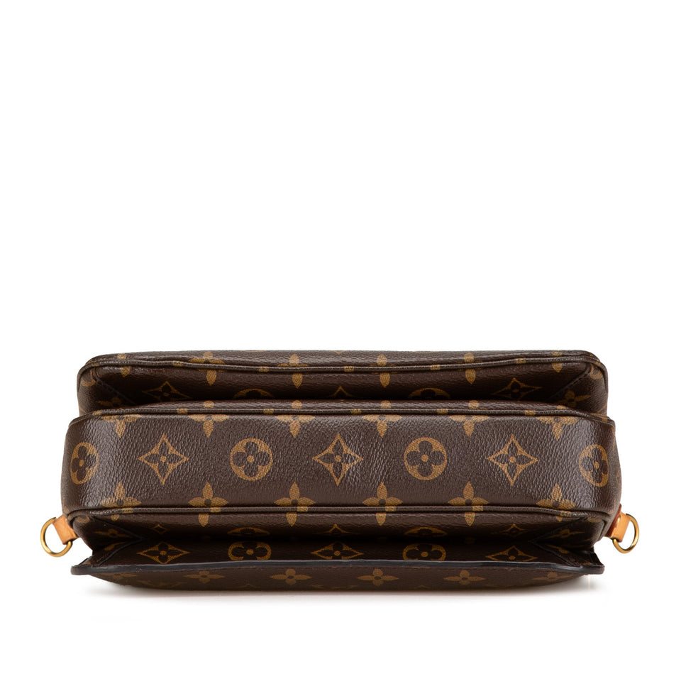Brown Louis Vuitton Monogram Pochette Metis Satchel