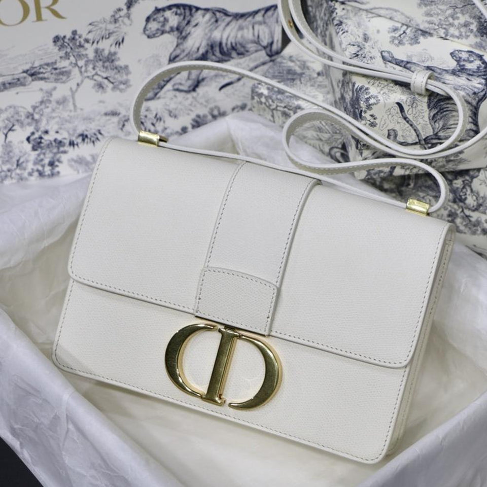 Christian Dior 30 MONTAIGNE BAG Latte Box Calfskin