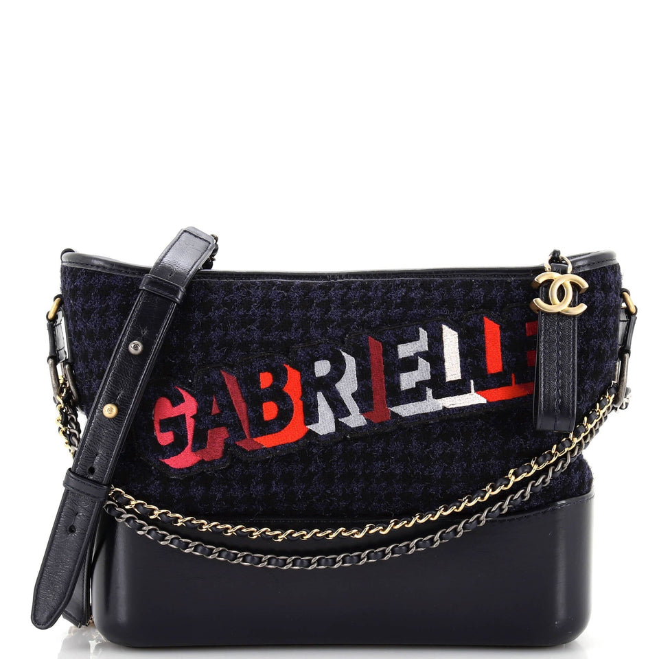 CHANEL Gabrielle Logo Hobo Tweed and Calfskin Medium