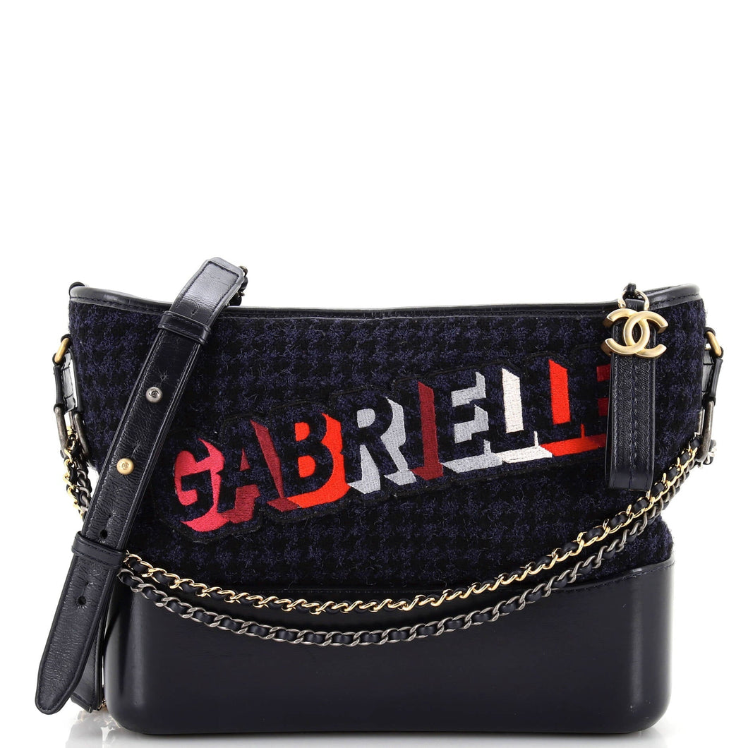 CHANEL Gabrielle Logo Hobo Tweed and Calfskin Medium
