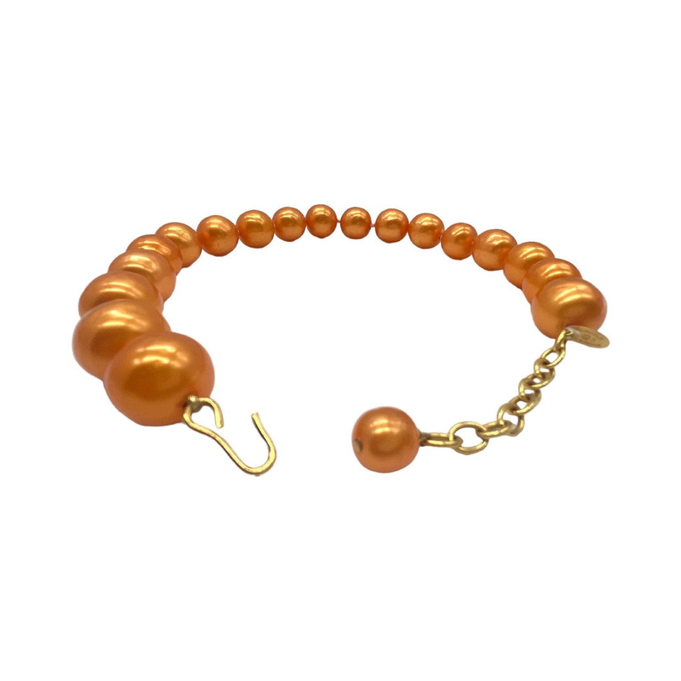Vintage Chanel  Orange Synthetic Pearl Necklace