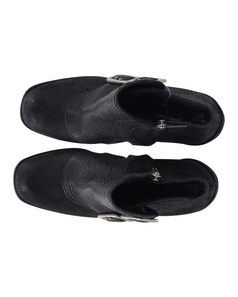 Dior Spy Button High Heel Ankle Boots in Black Leather