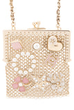 Chanel Gold & Charm Embellished Frame Pouch Chain Necklace