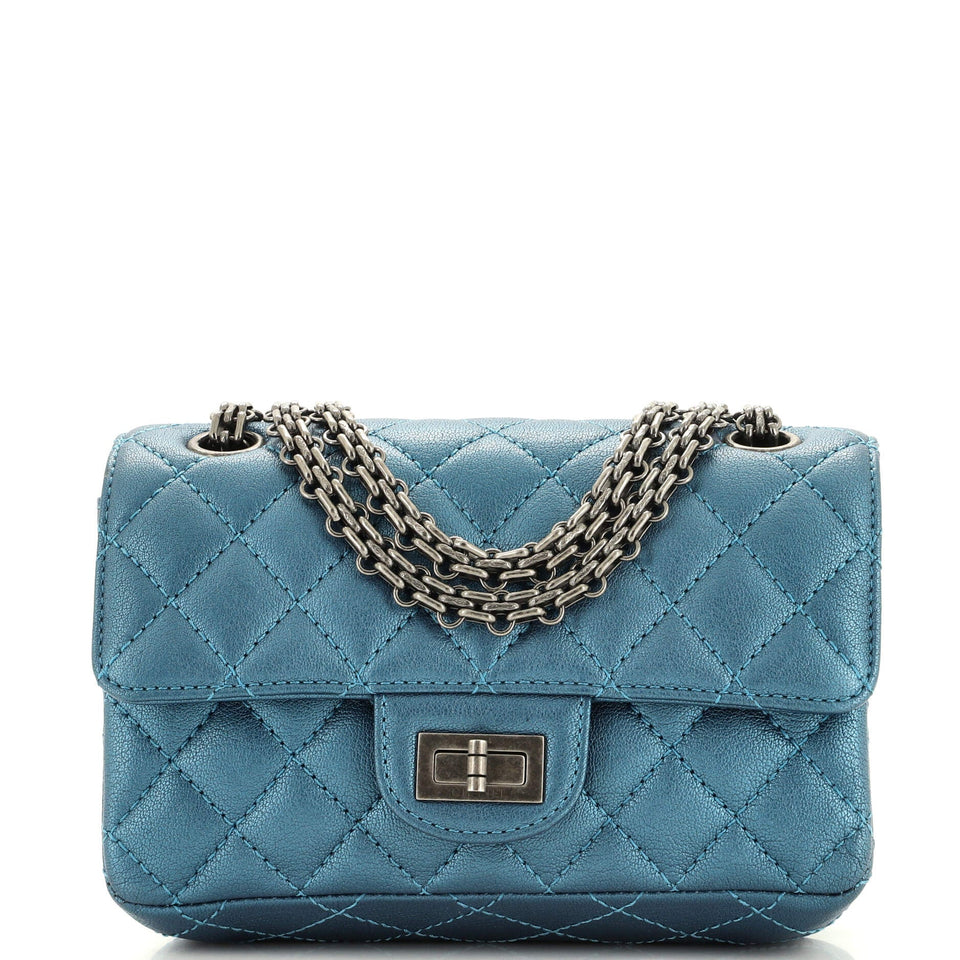 CHANEL Reissue 2.55 Flap Bag Quilted Metallic Calfskin Mini