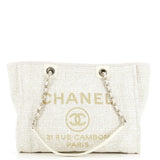 CHANEL Deauville Tote Raffia with Glitter Detail Small
