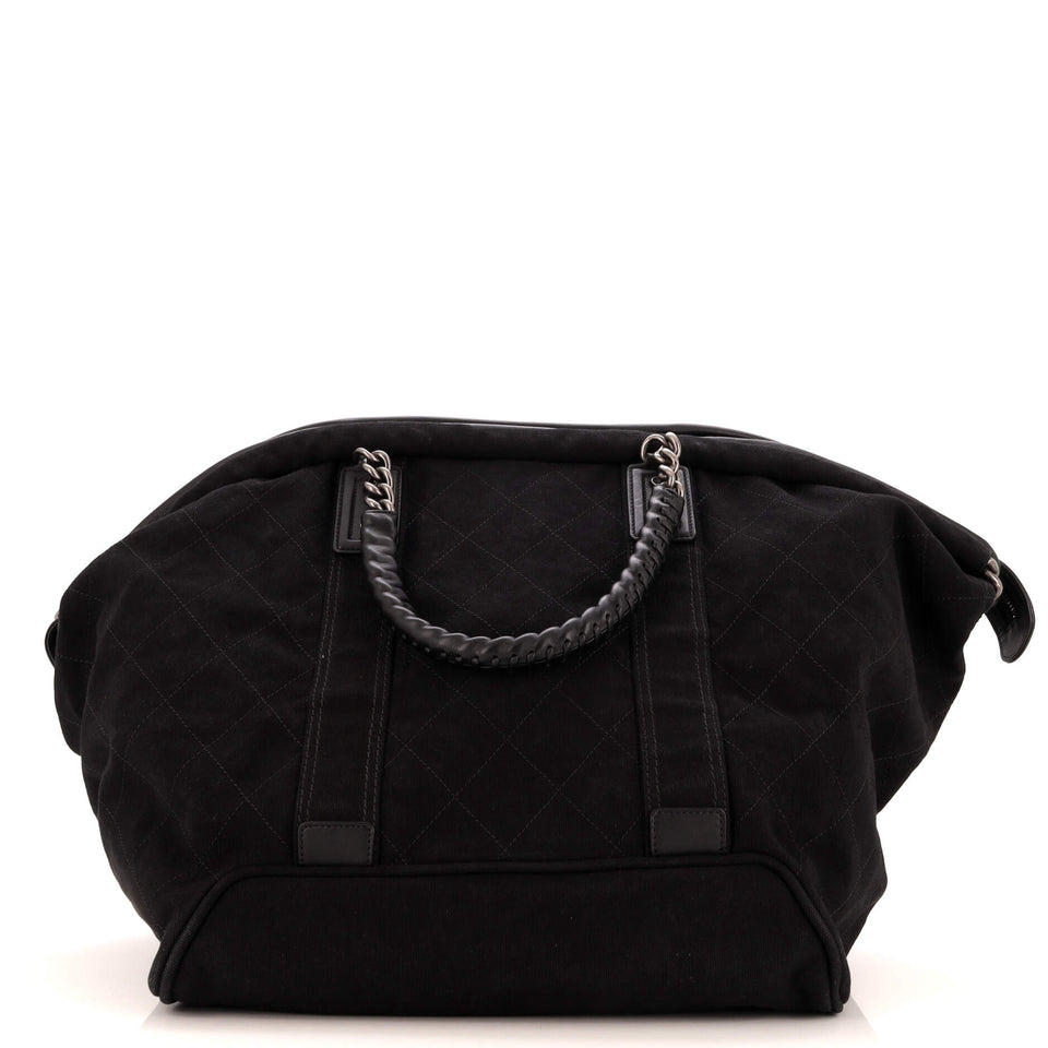 CHANEL Street Style Weekender Bag Quilted Canvas