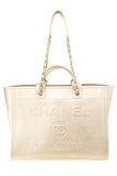 Chanel Gold Handbag Large Deauville Tote NWT