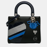 Black Medium Calfskin Patch Embellished Lady Dior
