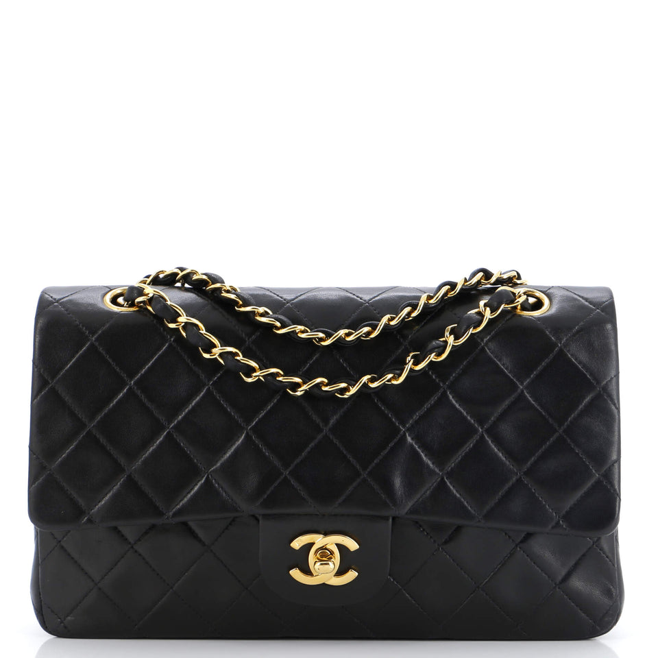 CHANEL Vintage Classic Double Flap Bag Quilted Lambskin Medium